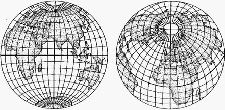 Площади фигур на карте пропорциональны площадям соответствующих фигур в натуре. Длины сохраняются в центральной точке